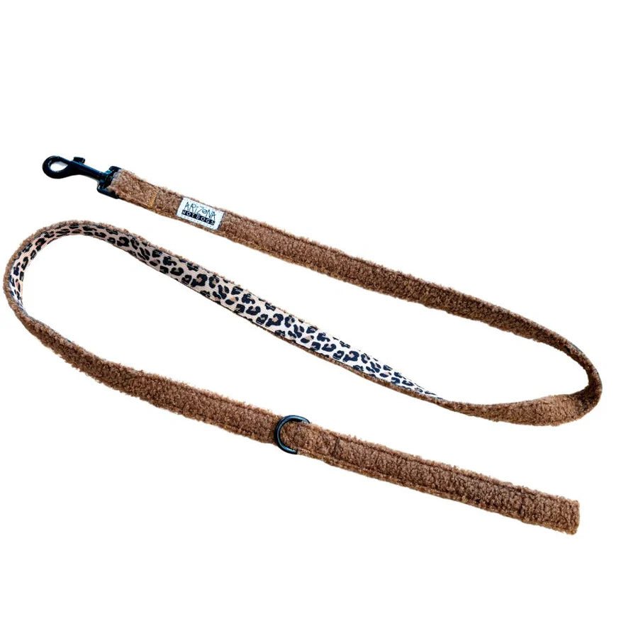 Laisse Teddy Brun + Léopard – Simple ou Bandoulière - ARIZONA HOT DOGS - DOG DéliCAT