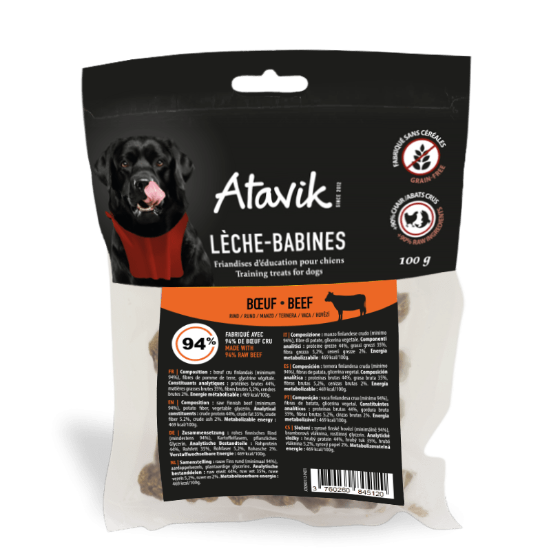 Lèche - Babines - Friandises d'éducation - Boeuf - ATAVIK - DOG DéliCAT