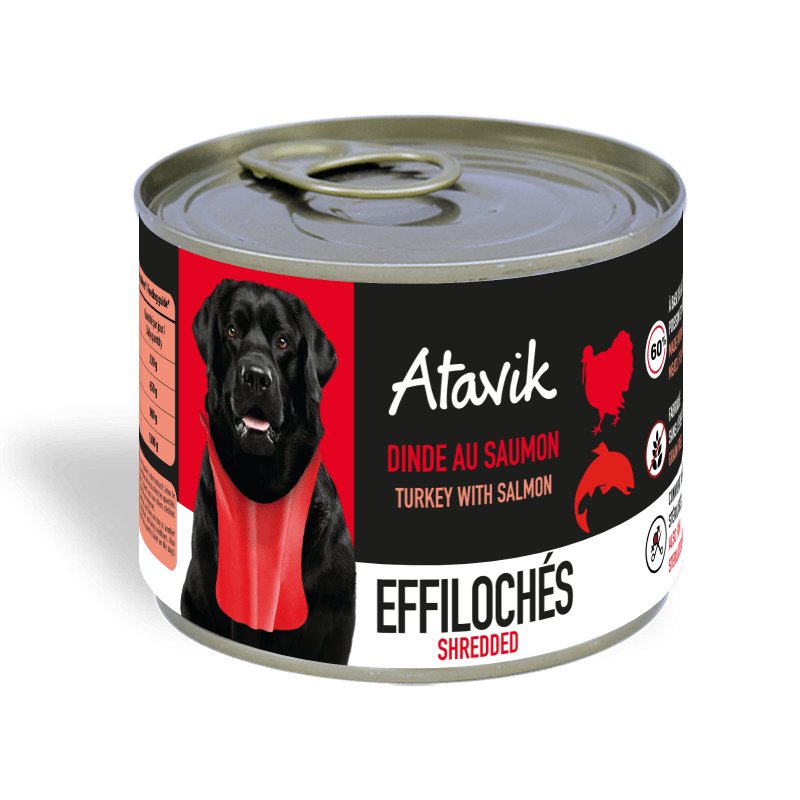 L'Épique Assiette - Émincés de Dinde au Saumon (200g) (DE) - ATAVIK - DOG DéliCAT