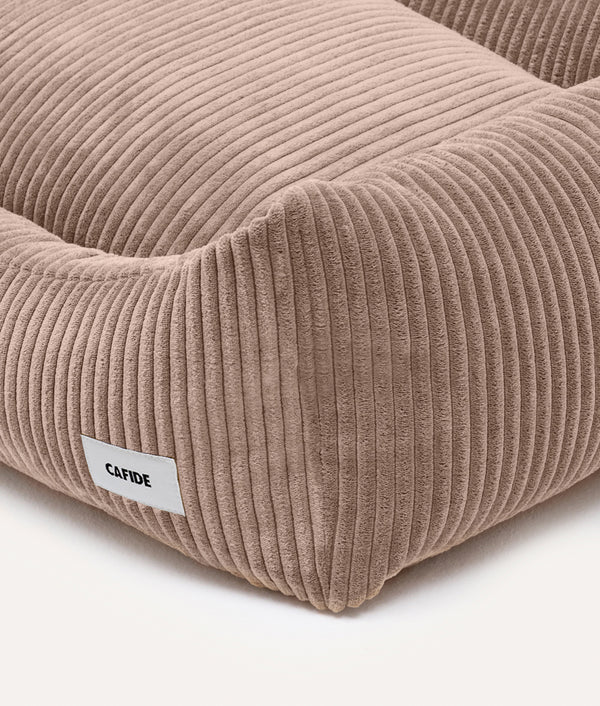 Lit chien velours côtelé beige/taupe Snozy – Cafide - CAFIDE - DOG DéliCAT