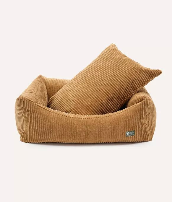 Lit pour chien en velours côtelé moutarde - Snozy - CAFIDE - DOG DéliCAT