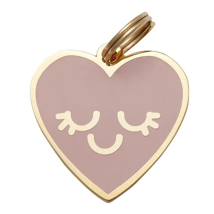 médaille gravée pour chien personnalisable coeur souriant – Two Tails – DOG DéliCAT