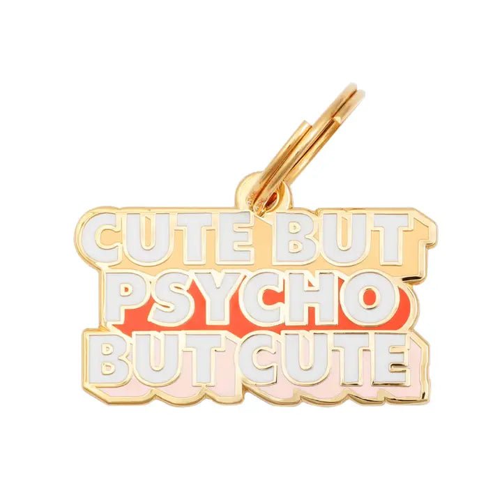 médaille gravée pour chien personnalisable cute but psycho – Two Tails – DOG DéliCAT