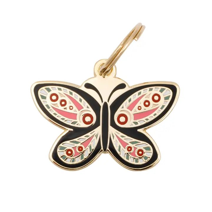 médaille gravée pour chien personnalisable papillon – Two Tails – DOG DéliCAT