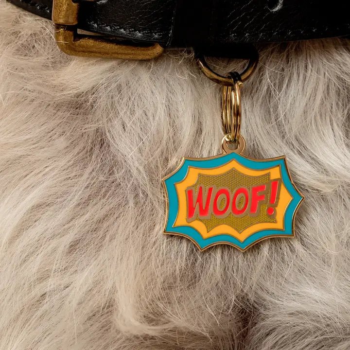 Médaille gravée pour chien personnalisable Woof BD – Two Tails – DOG DéliCAT