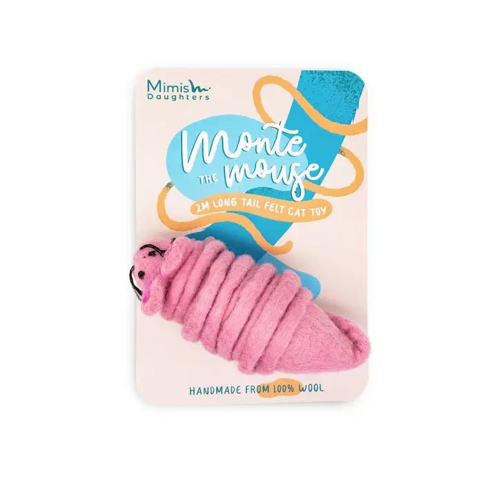 Monte the Mouse – jouet chat feutre avec queue de 2 mètres - MIMI'S DAUGHTER - DOG DéliCAT