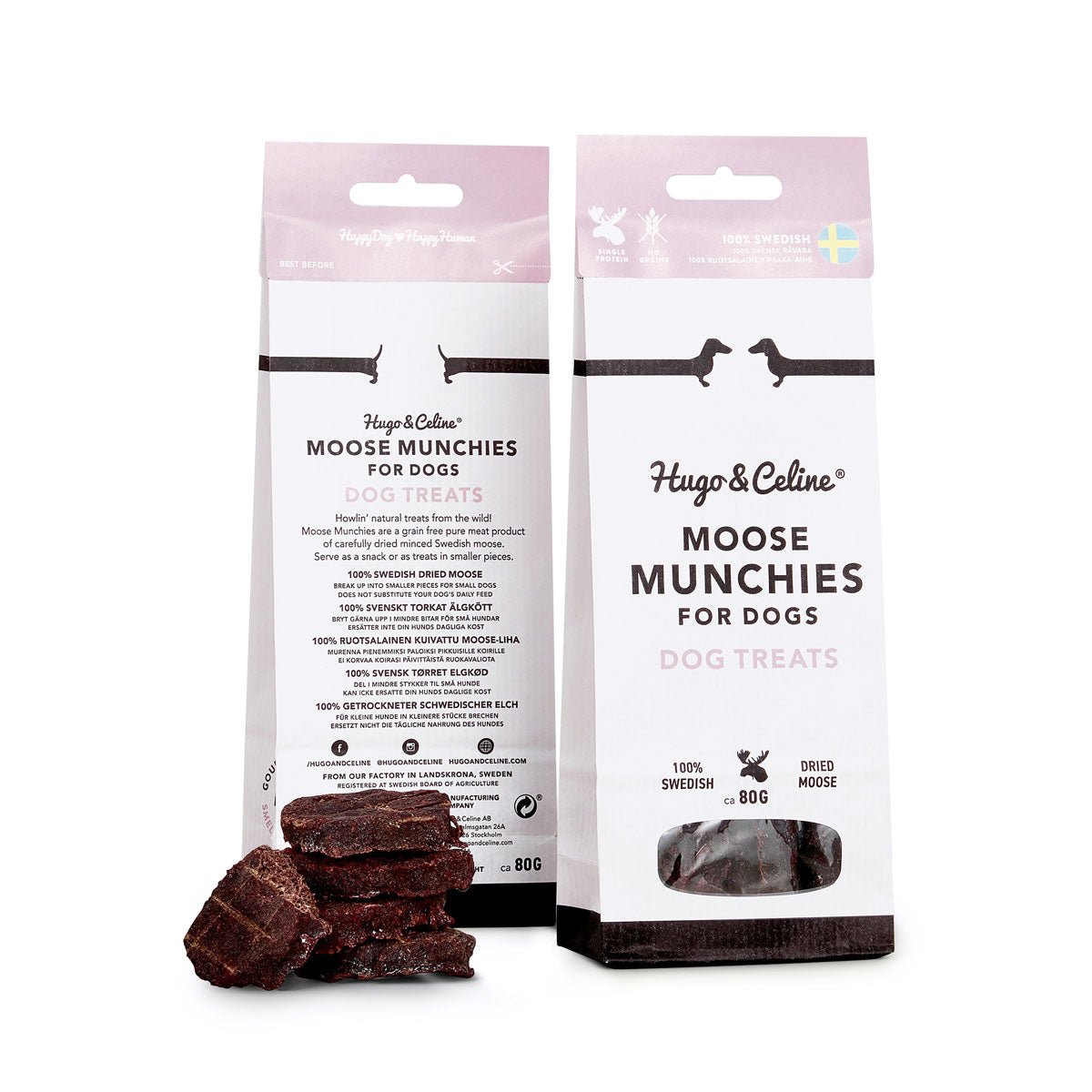 Moose Munchies - Biscuits croquants au daim suédois séché pour chiens - HUGO & CELINE - DOG DéliCAT