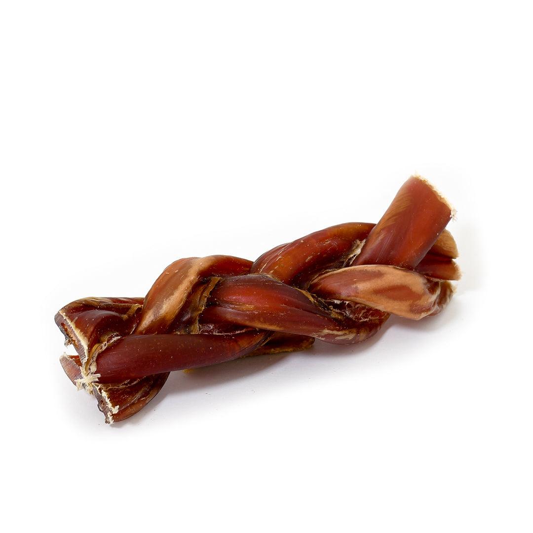 Nerf de bœuf Tressé 100 % naturel SANADOG – Gros Calibre 12 cm (1 pièce) - SANA - DOG DéliCAT