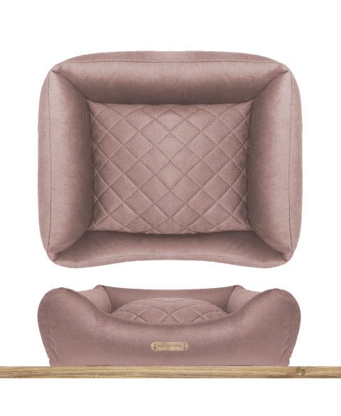 Panier pour chien Sofa Copenhague Velours Rose déhoussable - MILK&PEPPER - DOG DéliCAT