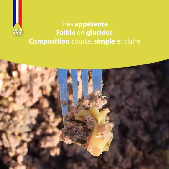 Terrine Atavik chien au poulet et agneau - pâtée complète Made in France 400g