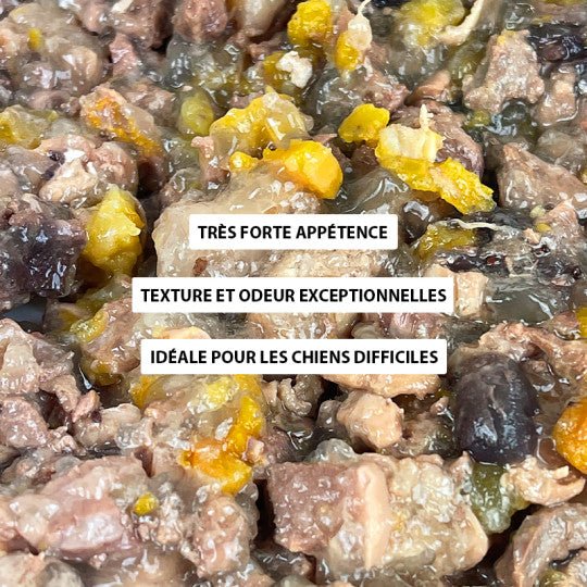 Pâtée chien poulet  ragout 400g Atavik sans céréales - DOG DéliCAT