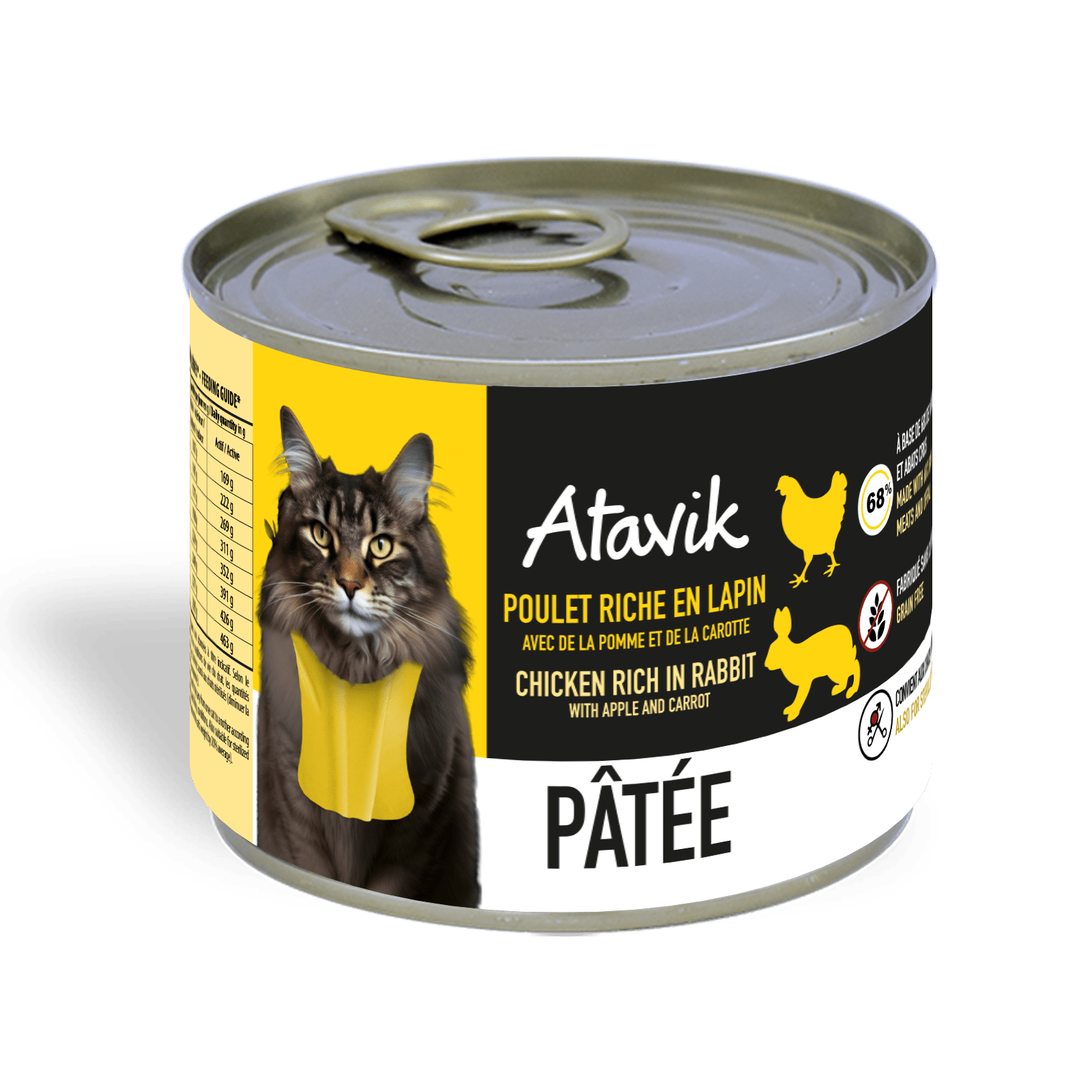 Pâtée pour chat – Dinde riche en Chevreuil (200g) - ATAVIK - DOG DéliCAT