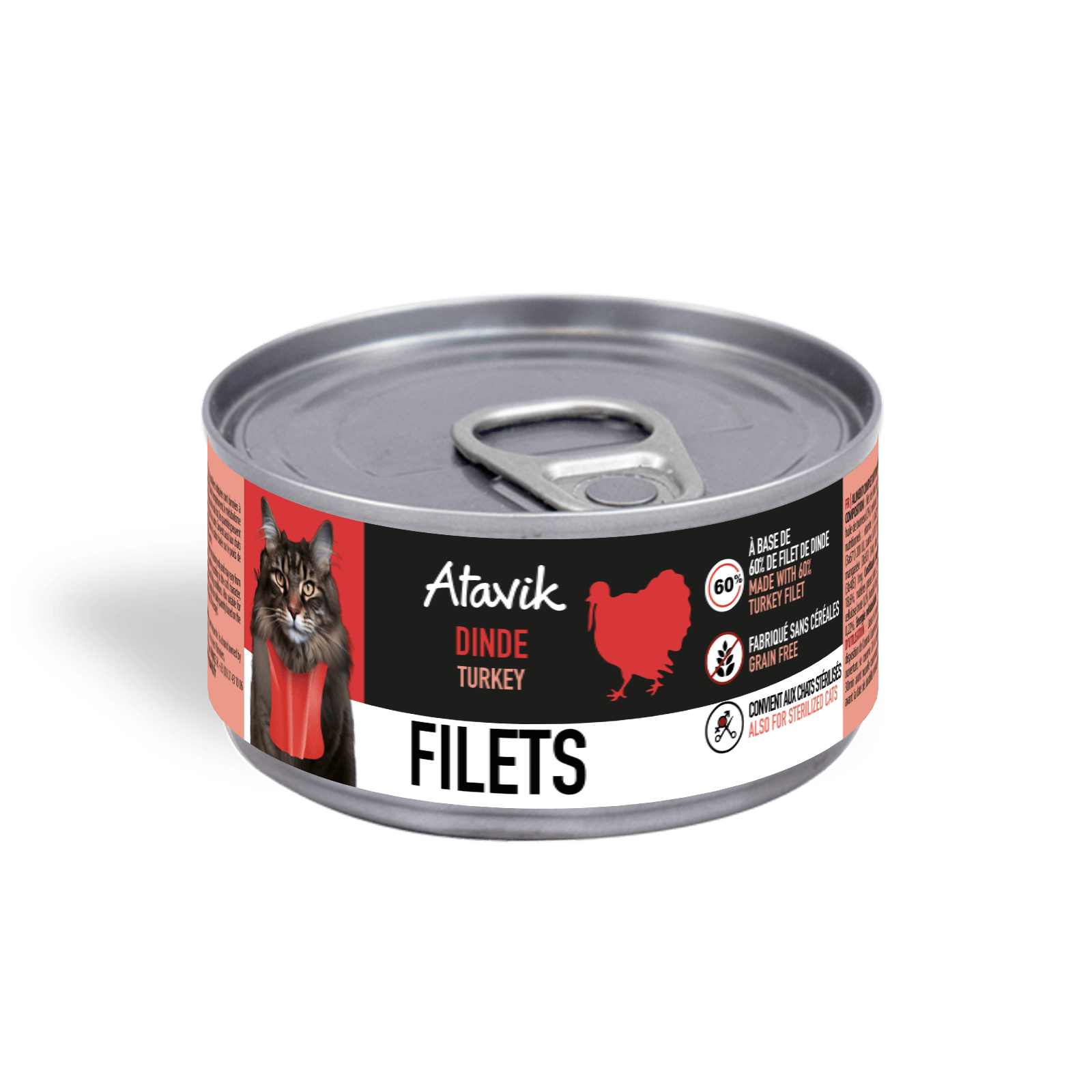 Pâtée pour chat - Filets de dinde 70g - ATAVIK - DOG DéliCAT