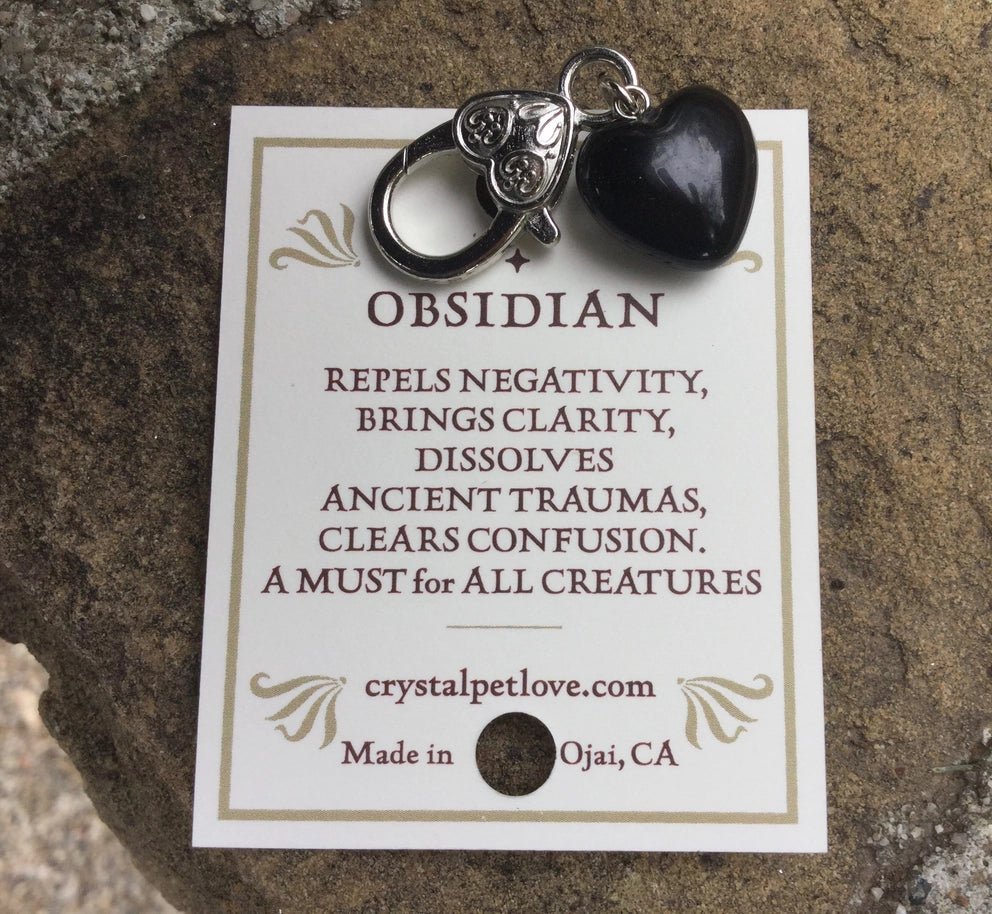 Pendentif protection chien & chat – Obsidienne noire - CRYSTAL PET LOVE - DOG DéliCAT