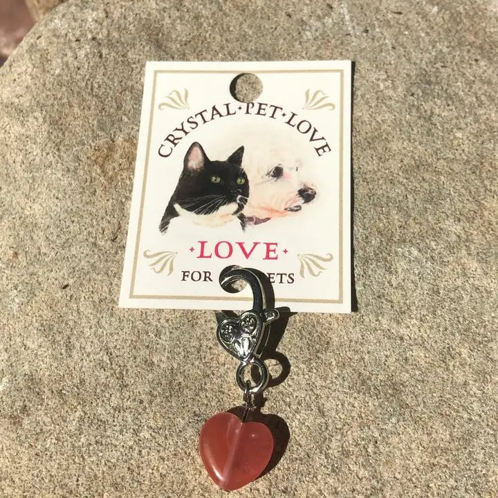 Pendentif protection chien & chat – Quartz cerise - CRYSTAL PET LOVE - DOG DéliCAT
