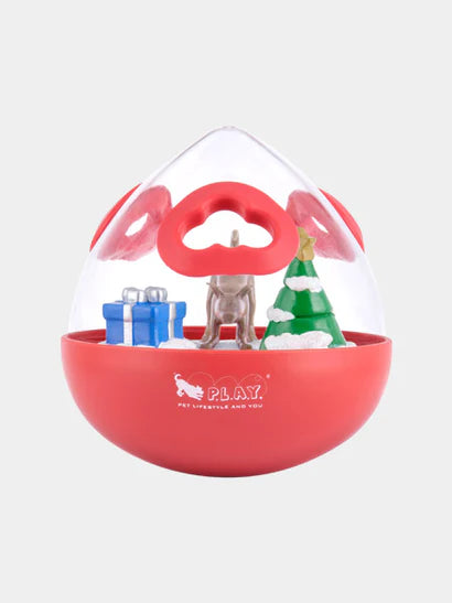 Jouet distributeur de friandises pour chien Wobble Ball Noël Pet PLAY