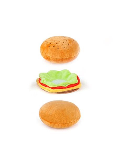 hamburger jouet 3 parties détachables chien