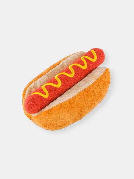 Découvrez notre incroyable peluche pour chien en forme de hot dog chez DOG DELICAT