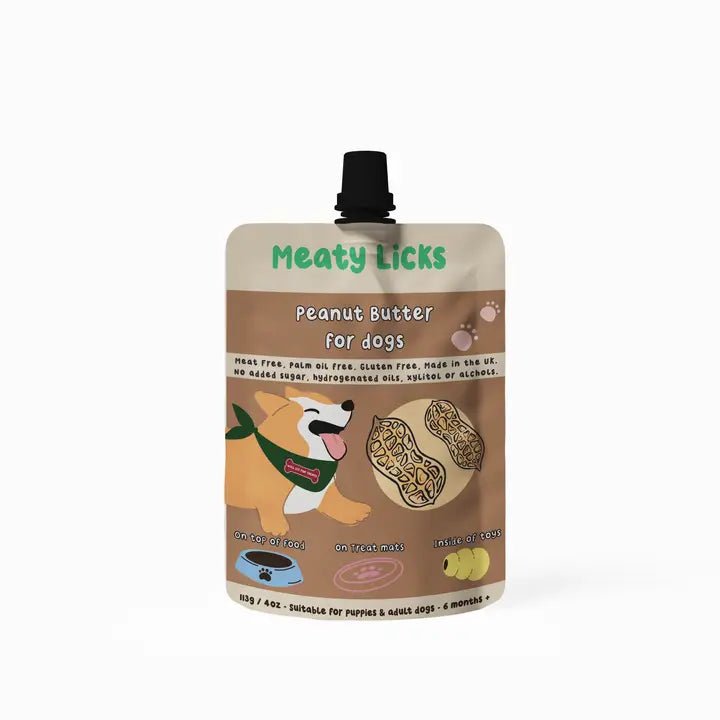 Pochette de beurre de cacahuète pour chien Meaty Licks – Apex Pet Products – DOG DéliCAT