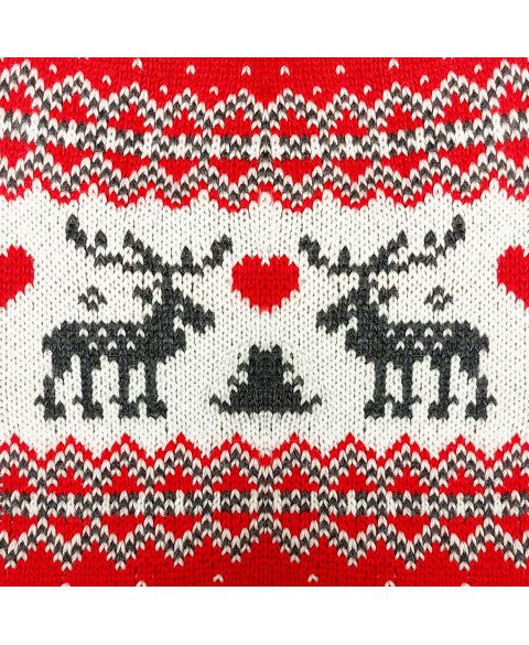 Pull de Noël Fergus – Jacquard festif rouge & écru pour chien - MILK&PEPPER - DOG DéliCAT