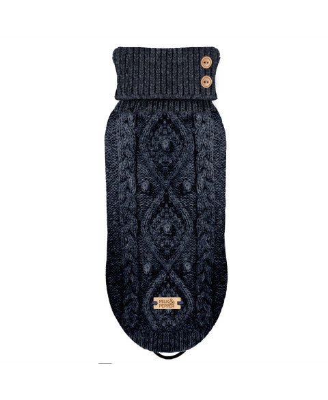 Pull pour chien Torsade Keelan bleu marine - Tailles classiques, bouledogues et teckels - MILK&PEPPER - DOG DéliCAT