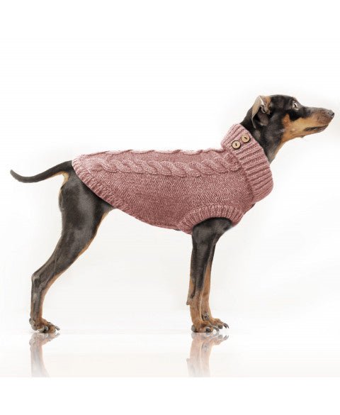Pull torsadé Vieux Rose IRVIN - MILK&PEPPER - DOG DéliCAT