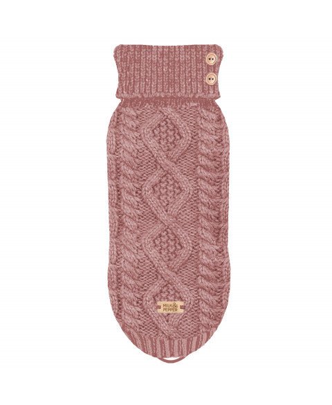 Pull torsadé Vieux Rose IRVIN - MILK&PEPPER - DOG DéliCAT