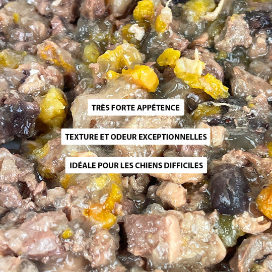 Pâtée chien poulet  ragout 400g Atavik sans céréales - DOG DéliCAT