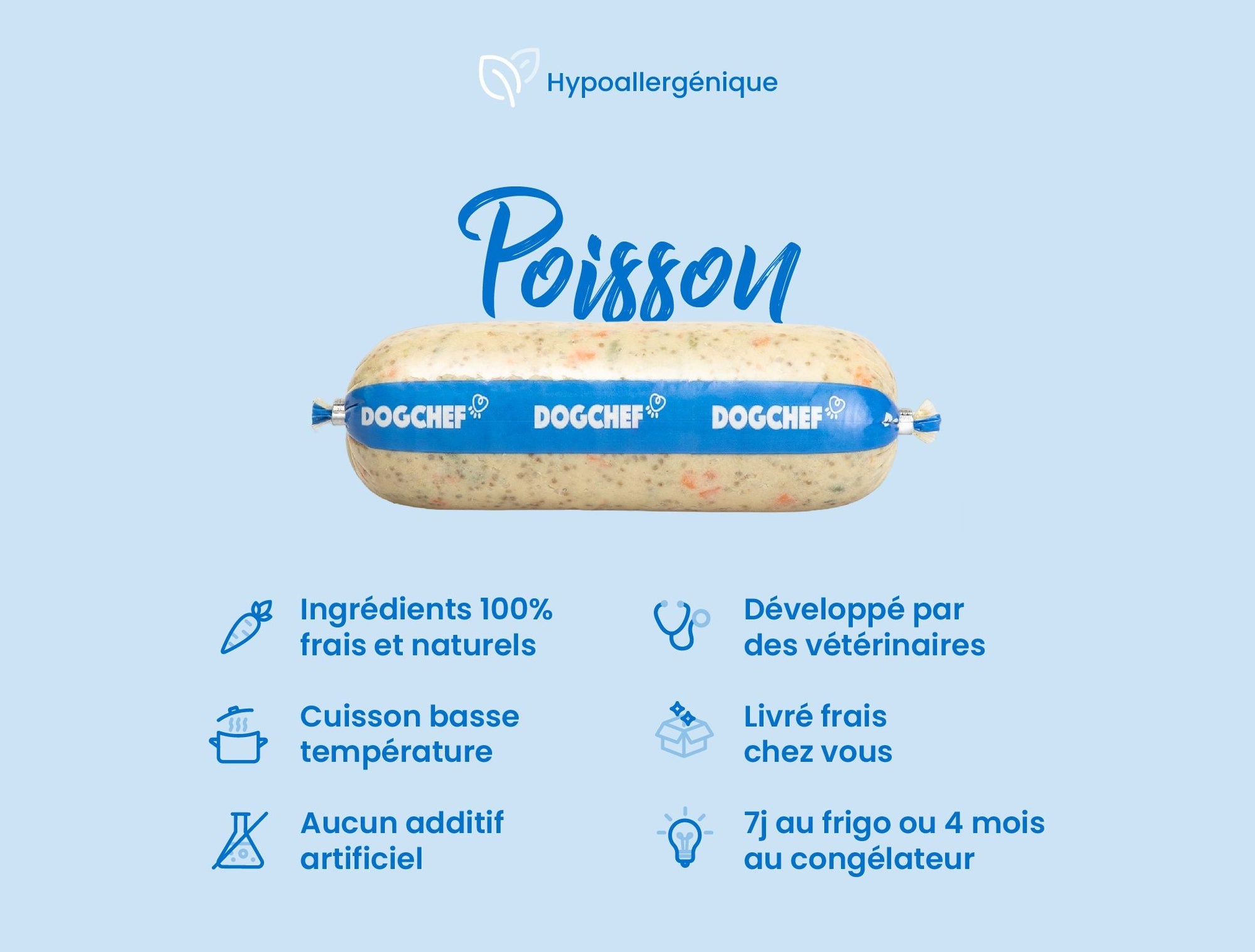 Recette Fraîche au Poisson Hypoallergénique - DOG CHEF - DOG CHEF - DOG DéliCAT