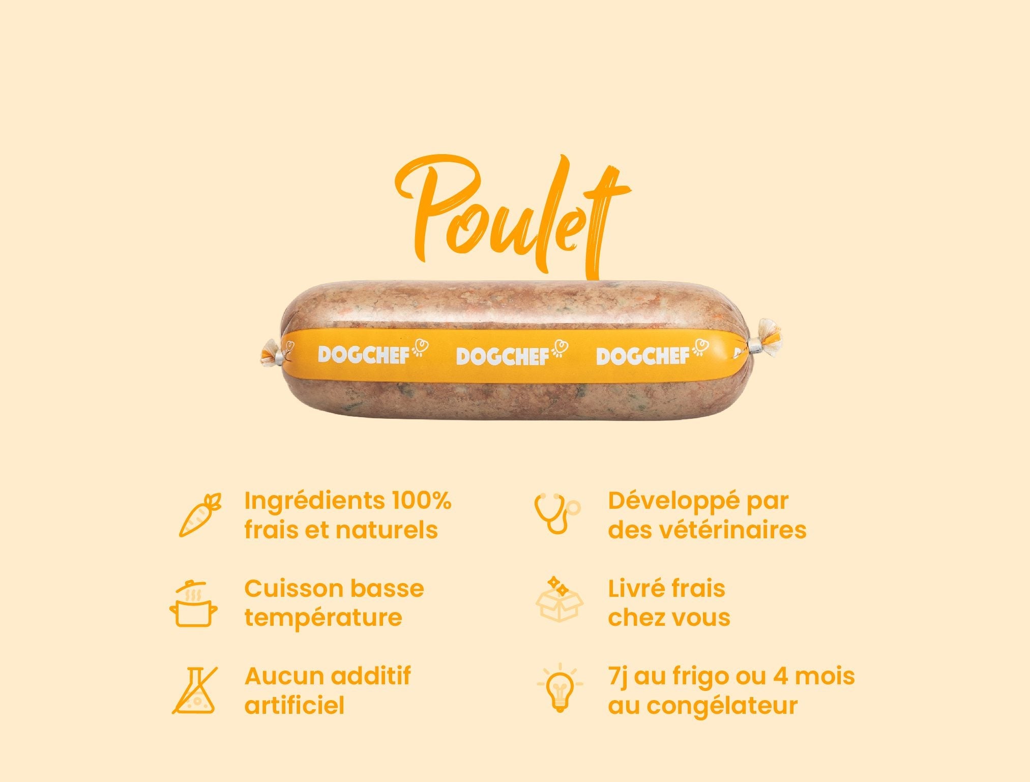 Recette Fraîche au Poulet pour Chiens sensibles - DOG CHEF - DOG CHEF - DOG DéliCAT