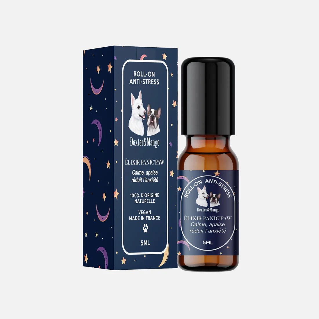 Roll - on anti - stress chien Panic'paw – apaisant bio 5 ml - DEXTER & MANGO - DOG DéliCAT