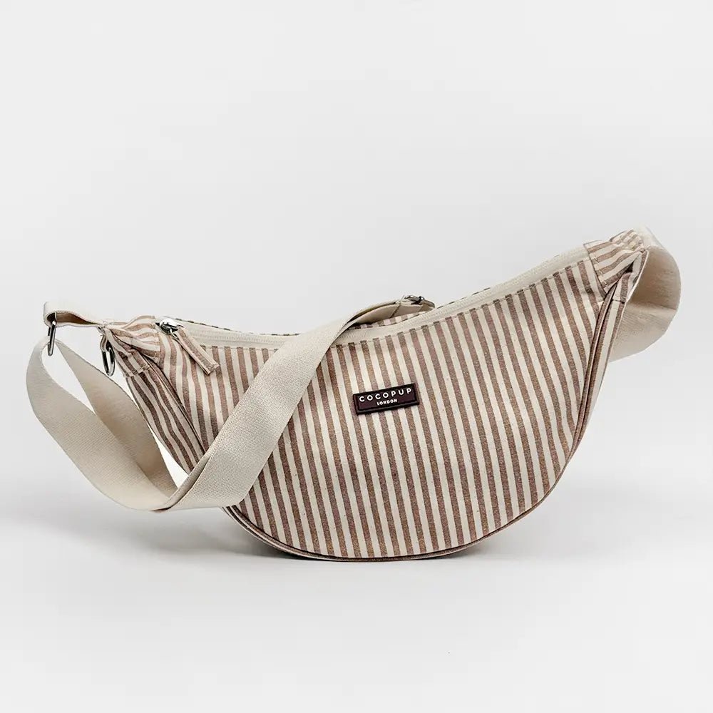 Sac de promenade pour chien bandoulière London Linen – CocoPup London – DOG DéliCAT  