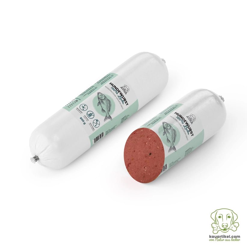 Saucisse pour chien AYKA au saumon – 97 % poisson, sans céréales - AYKA - DOG DéliCAT