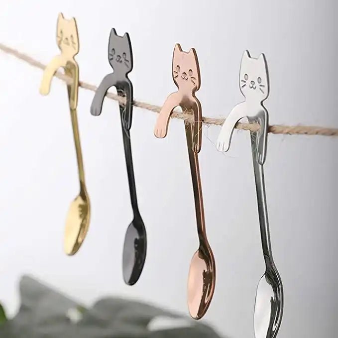 Un miaou dans la tasse 🐱 – Cuillère chat argent ou or rose - DOG DéliCAT - DOG DéliCAT