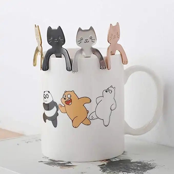 Un miaou dans la tasse 🐱 – Cuillère chat argent ou or rose - DOG DéliCAT - DOG DéliCAT