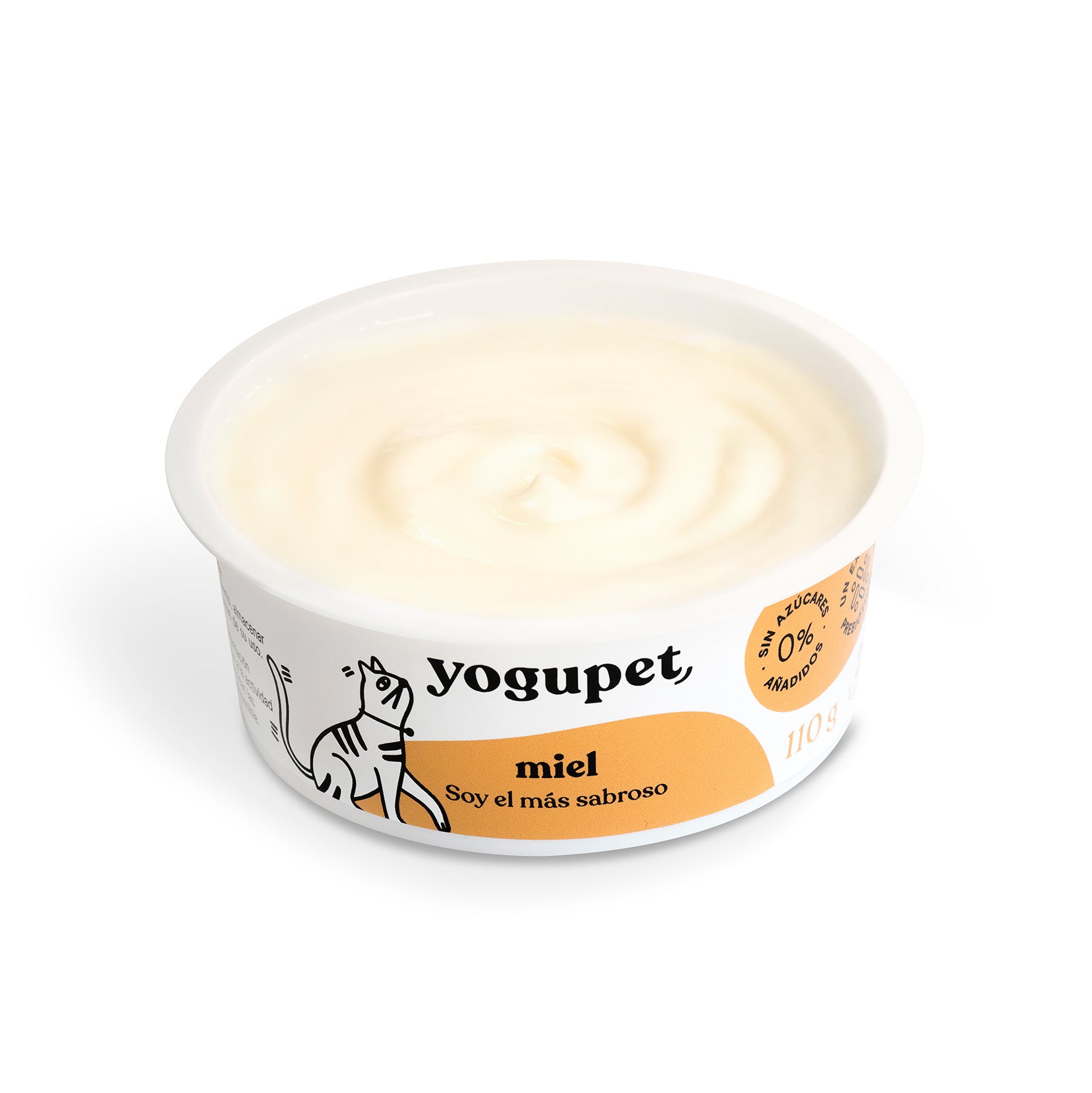 Yaourt sans lactose pour chat au miel de Yogupet - Une délicieuse friandise enrichie en calcium et prébiotiques.