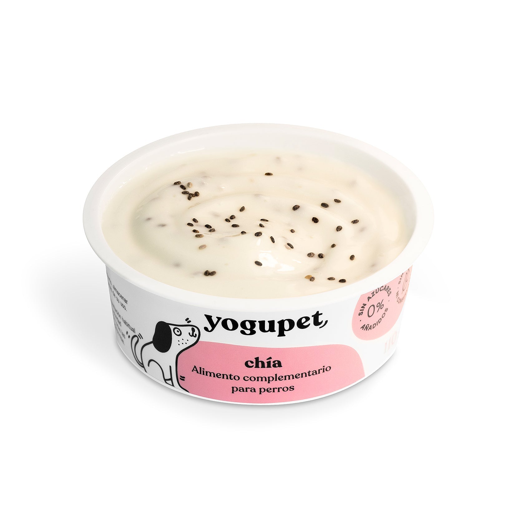 Yaourt sans lactose pour chien aux graines de chia - 110g - YOGUPET - DOG DéliCAT