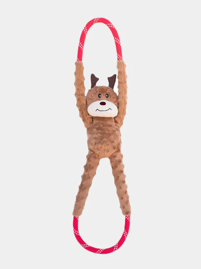 Peluche originale pour chien renne Noël RopeTugz ZippyPaws