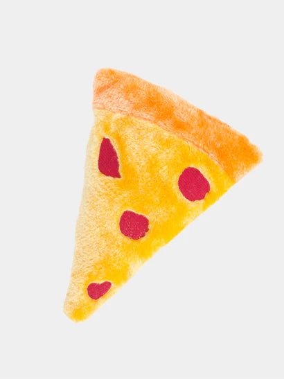 Peluche pour chien en forme de tranche de pizza 🍕 de Zippy Paws – Jouet avec squeaker pour stimuler votre chien pendant le jeu et les siestes.