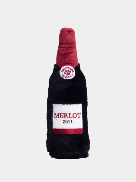  Peluche en forme de Bouteille de Vin rouge (Merlot) Happy Hour Crusherz de ZippyPaws