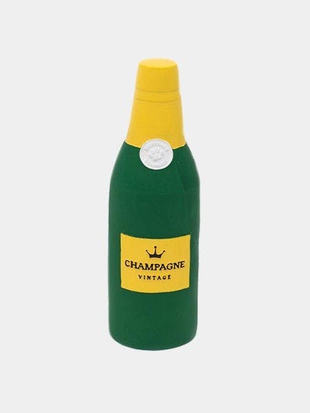 Bouteille de Champagne Happy Hour en latex de Zippy Paws, jouet pour chien conçu pour le divertissement et le plaisir lors du jeu.