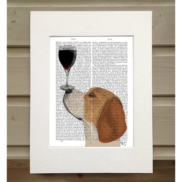 Beagle Dog au vin - Illustration d'art pour décoration murale