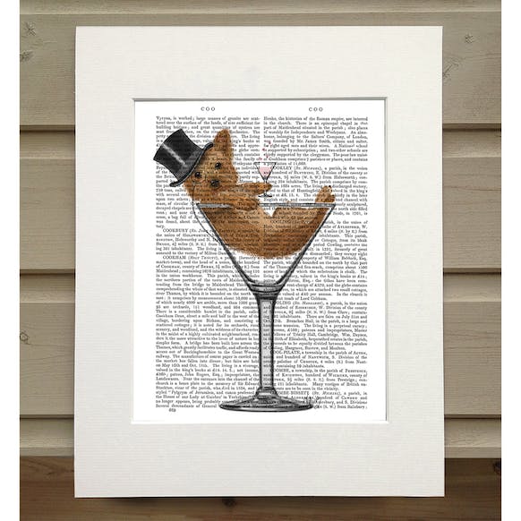 Yorkshire dans un verre à martini - Illustration d'art pour décoration murale