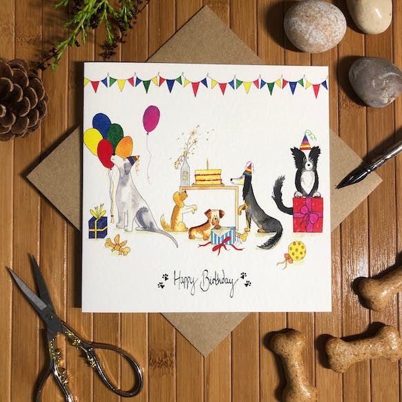 Carte Anniversaire- Dogs