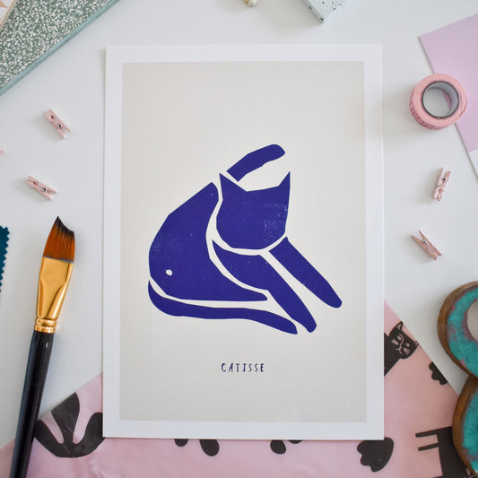 Affiche de reproduction artistique « Blue Cat » de Catisse