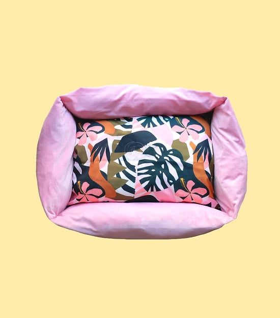 Paniers pour chiens déhoussables à motifs - Pink Flower