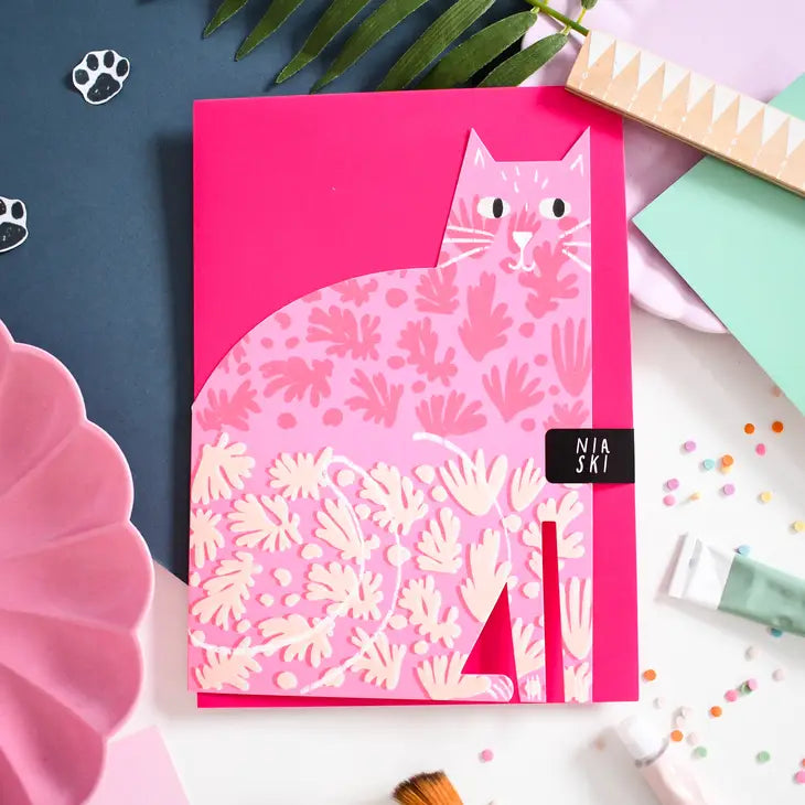 Carte postale découpée Catisse (Matisse Cat)