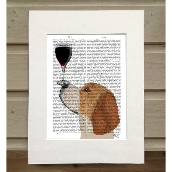 Beagle Dog au vin - Illustration d'art pour décoration murale - FABFUNKY - DOG DéliCAT