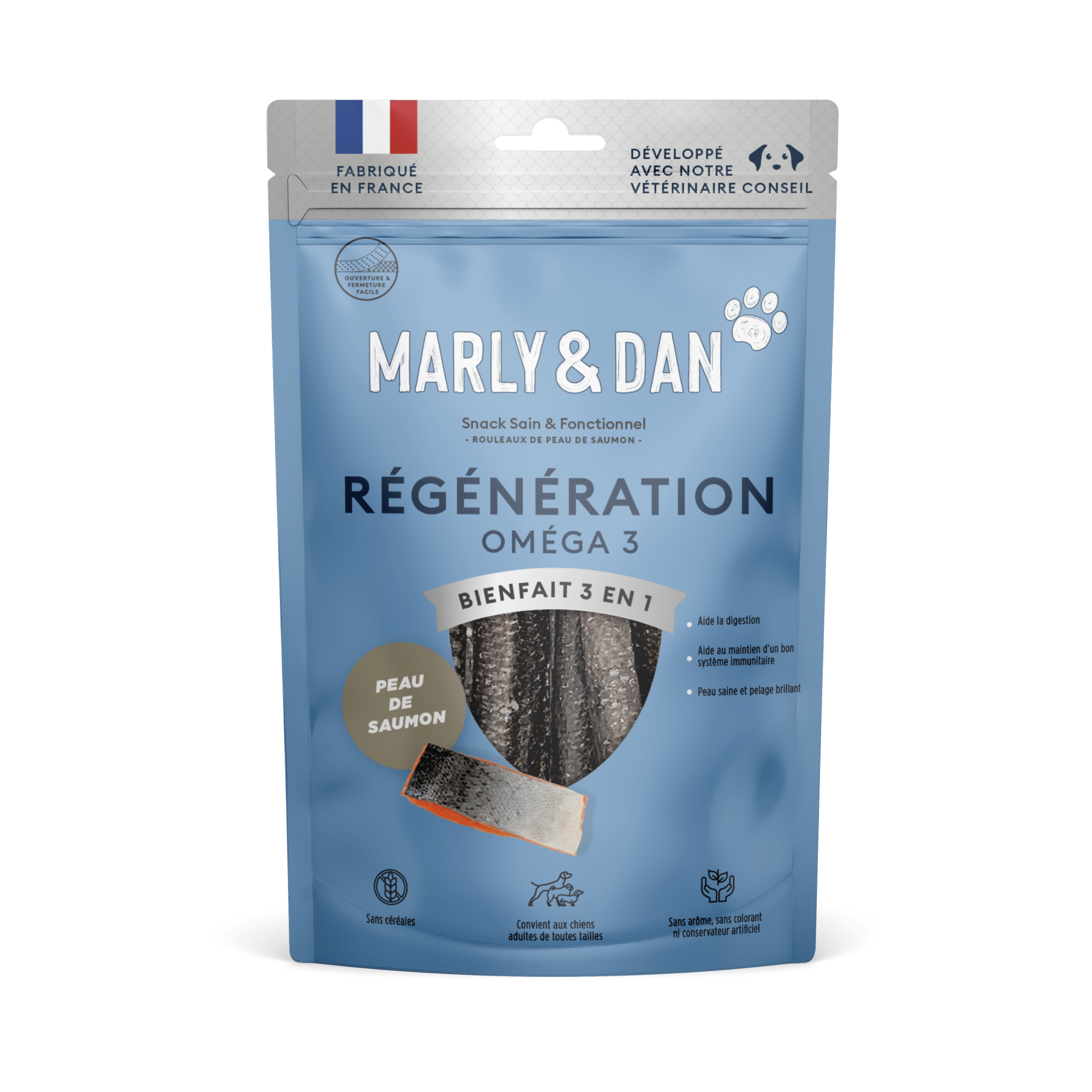 Friandises Rouleaux Peau de Saumon Régénération Pour Chien – Marly & Dan - MARLY & DAN - DOG DéliCAT