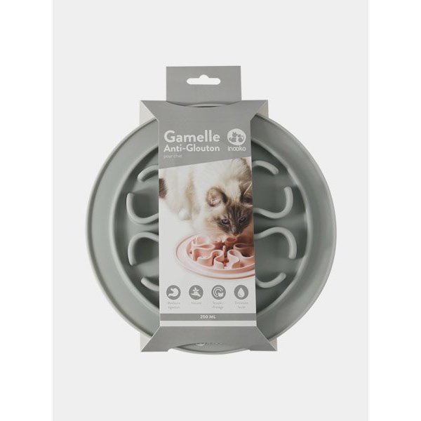 Gamelle anti - glouton - Grise - INOOKO - DOG DéliCAT